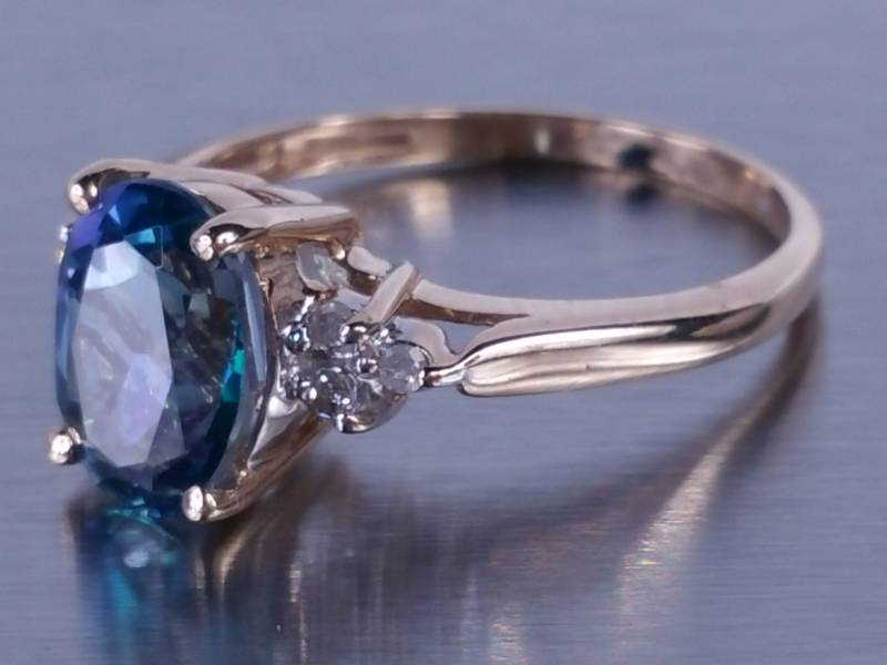 Mystic Sapphire & Diamond Ring in 14k Gold