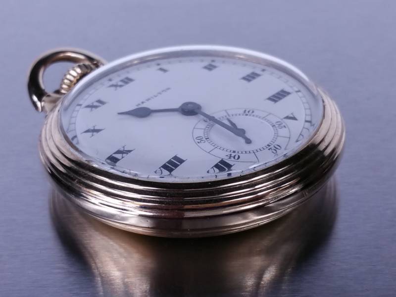 Mens Vintage Hamilton Gold Pocket Watch