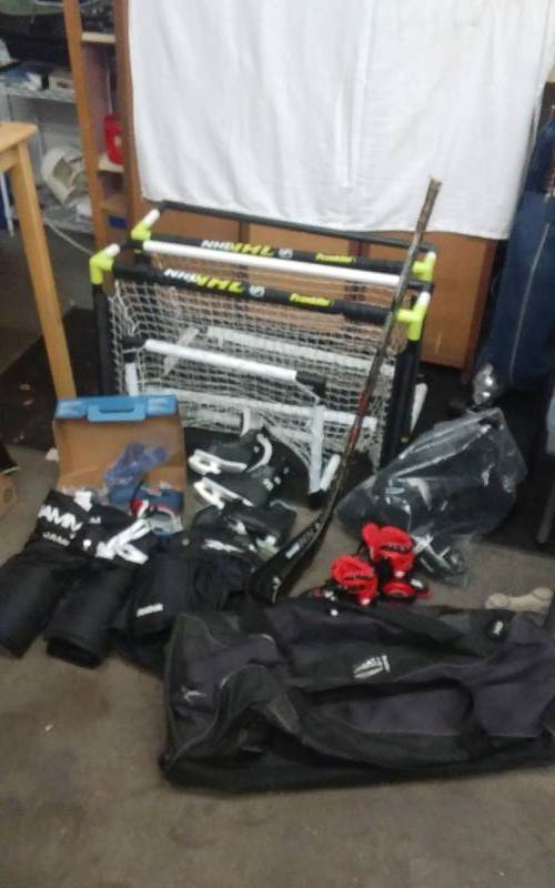 Large Lot Of Hockey Fun For A Mite Size