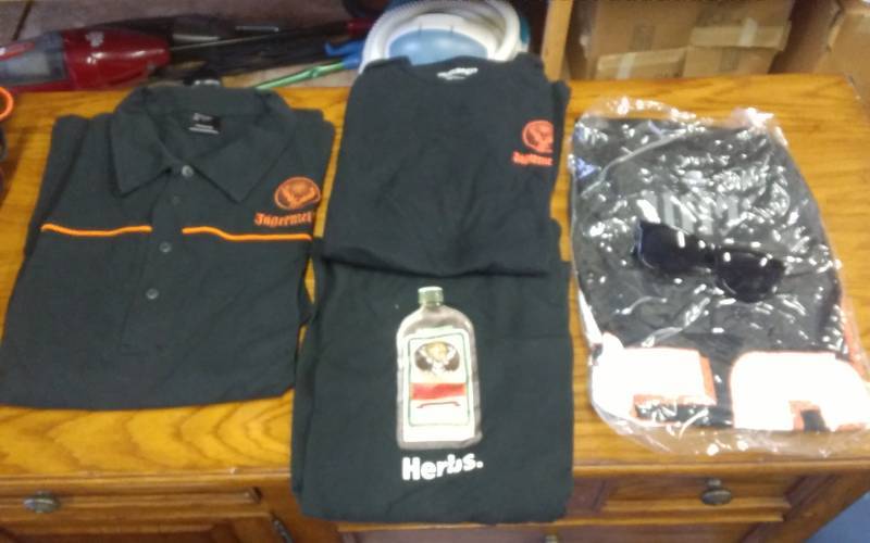 4-Mens Jagermeister Shirts Size L, 1-Pair Sunglasses