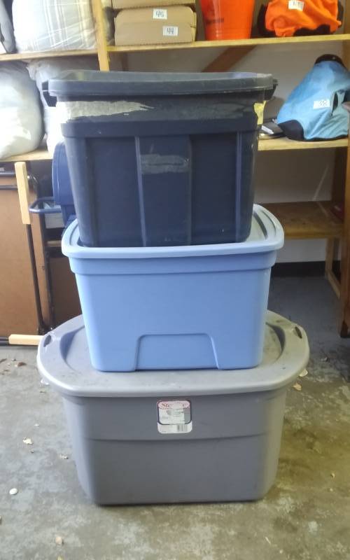 3-Assorted Totes With Lids