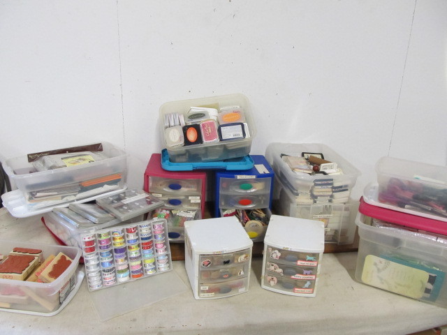 lot 37 image: MASSIVE Lot of Crafting Stamping & Scrapbooking Supplies
