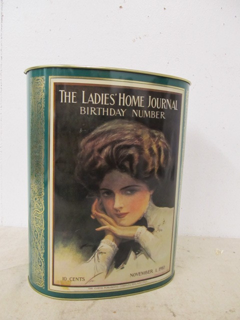 lot 27 image: NOS Vintage LADIES HOME JOURNAL Trash Can by Cheinco