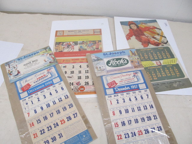 lot 173 image: Lot of Vintage Advertising Wall Calendars