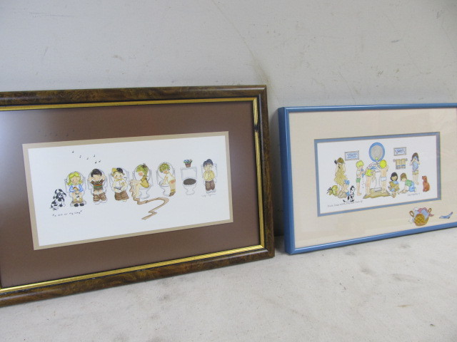 lot 90 image: Framed Signed JUDY HAGSTROM Watercolor & Ink Artwork