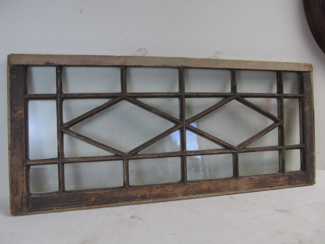 lot 201 image: Antique Geometric Shape Leaded Glass Window