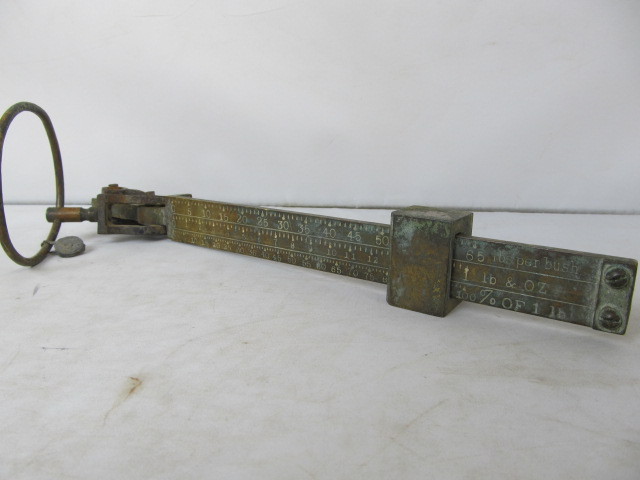 lot 203 image: Antique WINCHESTER Brass Bushel Scale