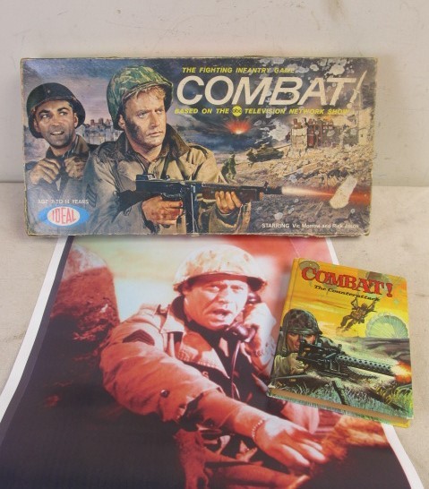 lot 169 image: Vintage COMBAT Board Game Book & Poster
