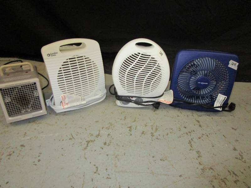 lot 56 image: 3 small fans and a heater