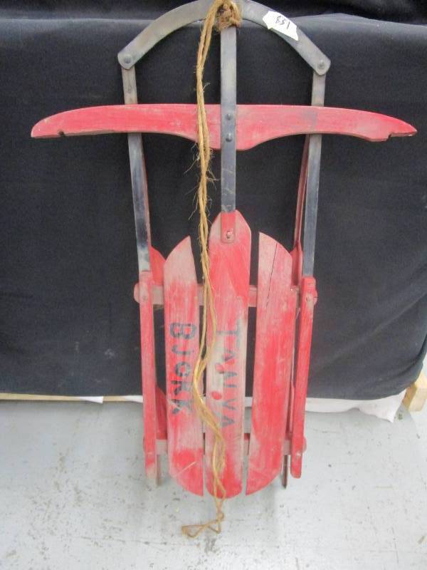 lot 135 image: Antique childrens sled
