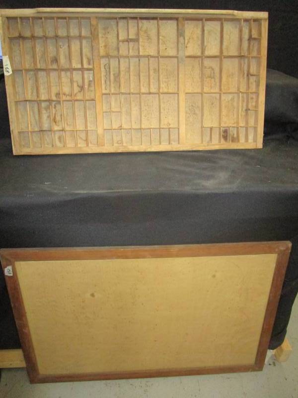 lot 137 image: 25x37 framed topographical map of ottertail lake.  Faded hardly legible.  Printers stamp drawer