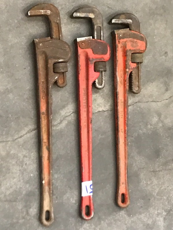 (3) 24 Ridgid Pipe Wrenches