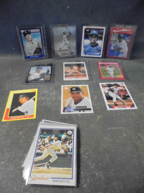 lot 12 image: Yankee Baseball Cards with Mantle, Jeter and Rookies