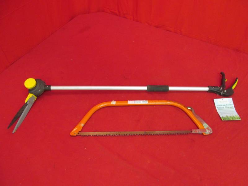 lot 25 image: bow saw, grass shear