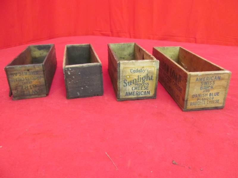 lot 58 image: Vintage wood Cheese boxes
