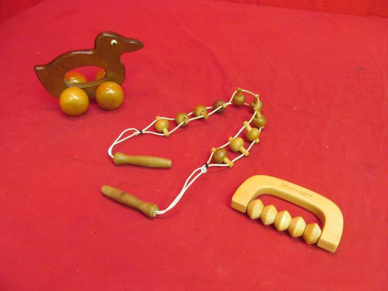 lot 109 image: group of wooden massagers