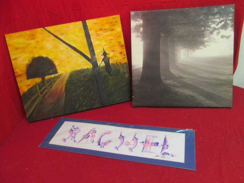 lot 144 image: Oil on Canvas, photo on canvas (water color autographed)
