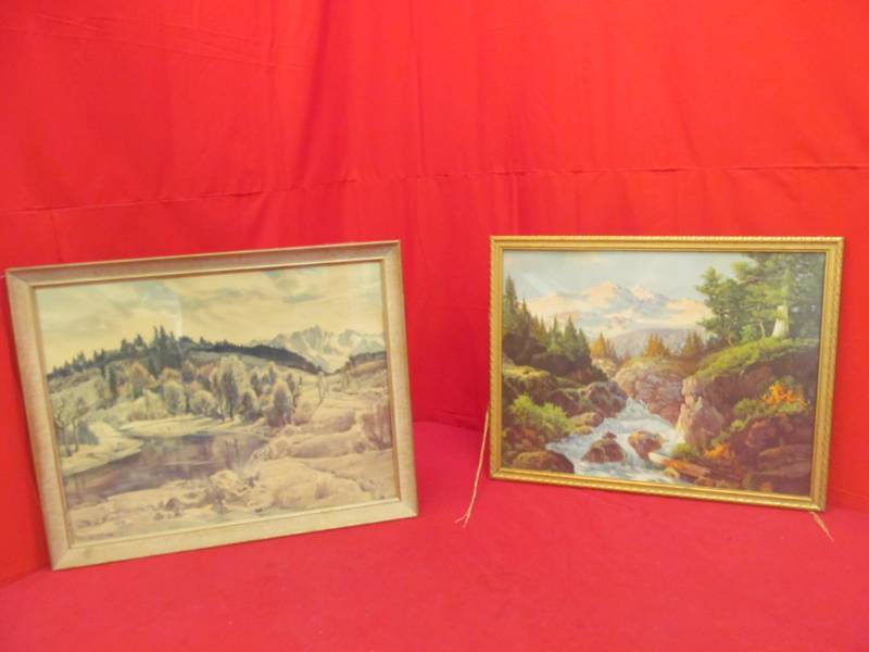 lot 215 image: 2 Vintage picture prints (Paul Lauritz 23x20)