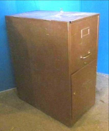 lot 246 image: 2 door file cabinet with key