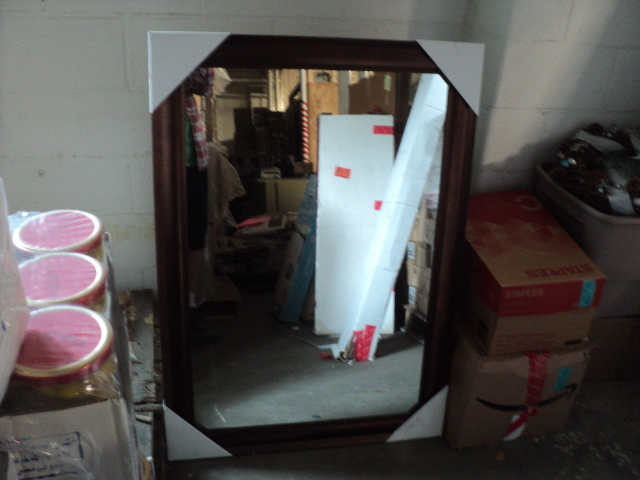 wood framed mirror 30 x 42...