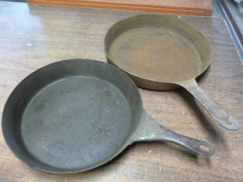 lot 116 image: Antique Steel Fry Pans