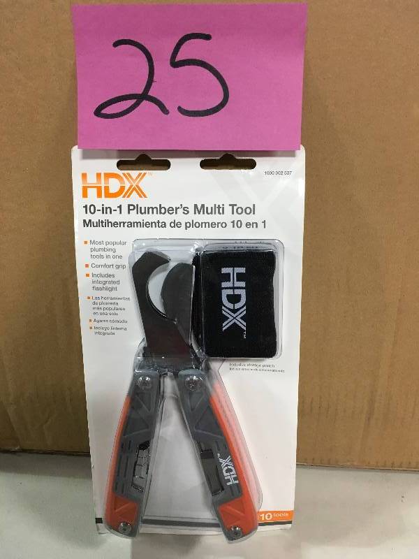 lot 25 image: HDX 80-775-111 10 in 1 Plumber Multi Tool not used