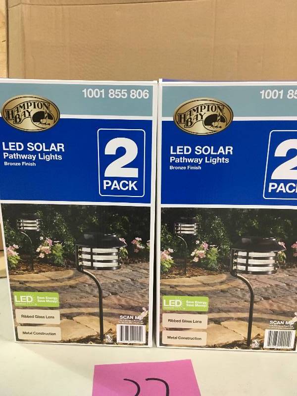 lot 27 image: 2-pack Hampton Bay LED Solar Pathway Lights C0132 A62  LOT OF 2 new