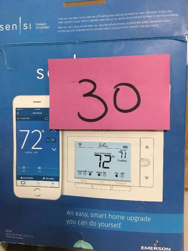lot 30 image: Emerson Sensi Wi-Fi Thermostat for Smart Home, ST55, DIY Version, Works with Alexa in good conditions