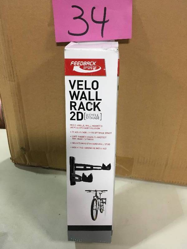 lot 34 image: Feedback Velo Wall Rack 2D Bike Storage Rack not used