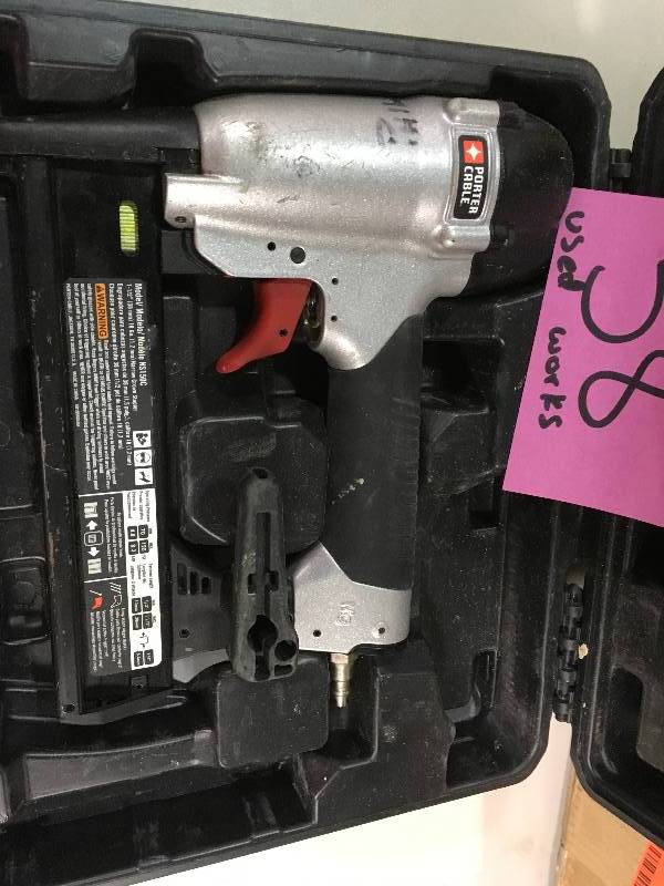 lot 38 image: Porter Cable NS150 18 Gauge 1-12 Narrow Crown Stapler Used in good working cond.