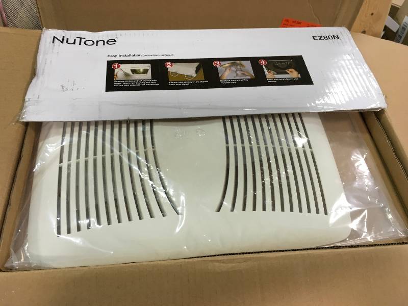 lot 49 image: NUTONE EZ Fit 80 CFM Ceiling Exhaust Fan, ENERGY STAR open box