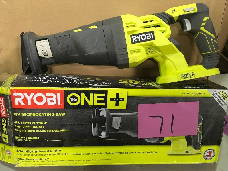 lot 71 image: Ryobi One 18v Cordless Reciprocating Saw P516 in working conditions