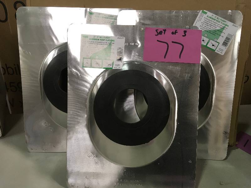 lot 77 image: 12 in. x 1.29 ft. Aluminum Roof Pipe Flashing  LOT OF 3 PCS not used