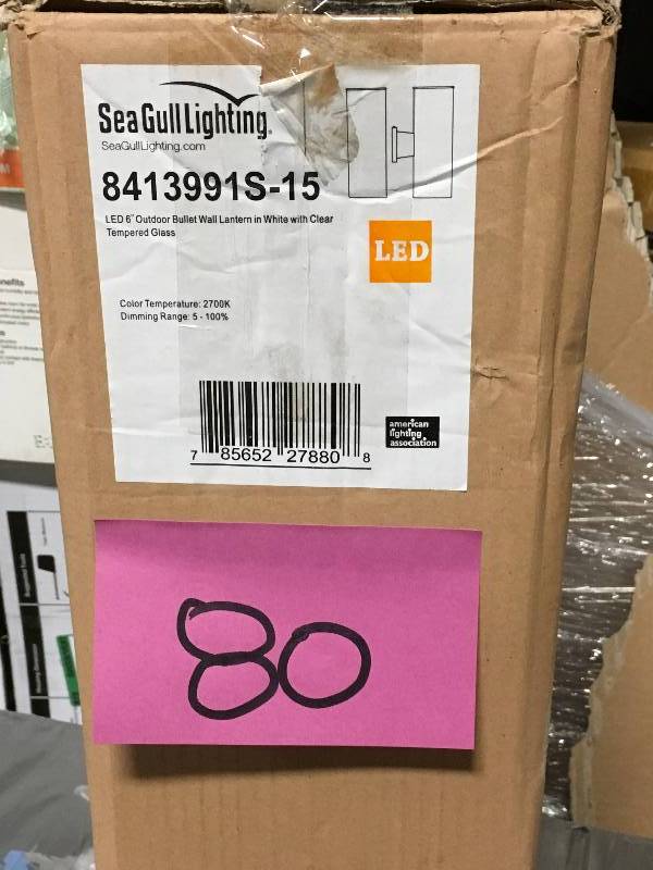 lot 80 image: Sea Gull Lighting 8413991S-15 Outdoor Bullets LED Wall Lantern not used