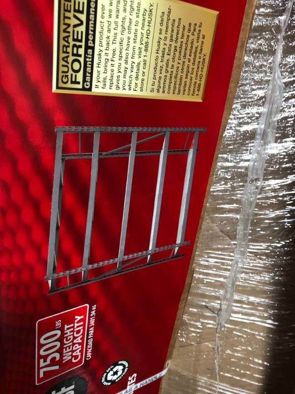 lot 106 image: Husky 90 in. H x 90 in. W x 24 in. D 5 Shelf Welded Steel Shelving Unit with Wire Deck in Black