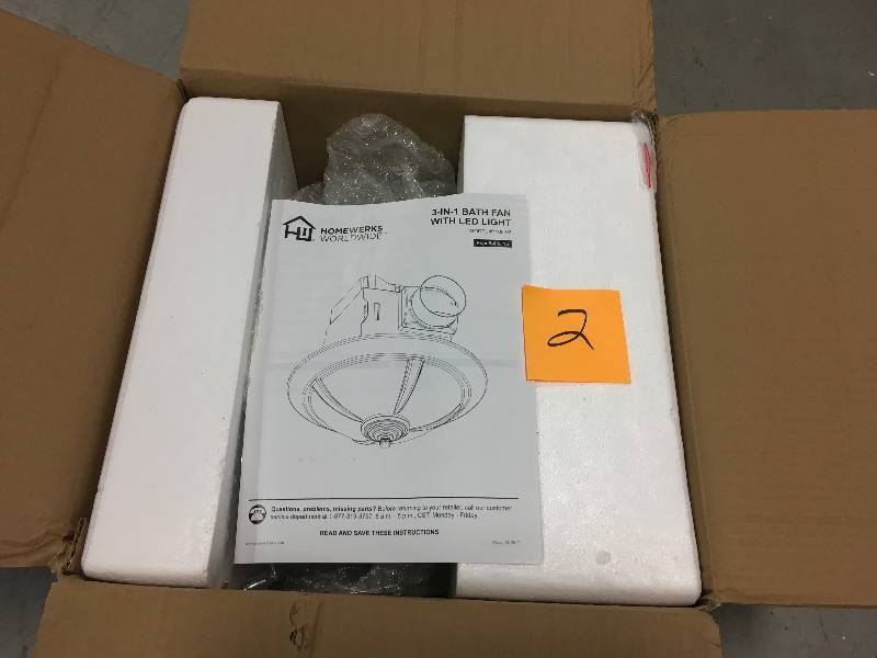 Decorative 80 CFM Ceiling Bathroom Exhaust Fan with LED Light and White Globe in good conditions