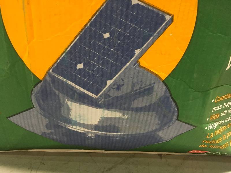 MASTER FLOW 500 CFM Solar Powered Roof Mount Exhaust Fan open box