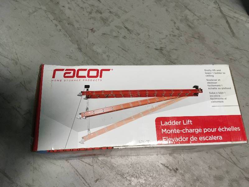 RACOR 150 lb. Ladder Lift Ceiling Mount Storage not used