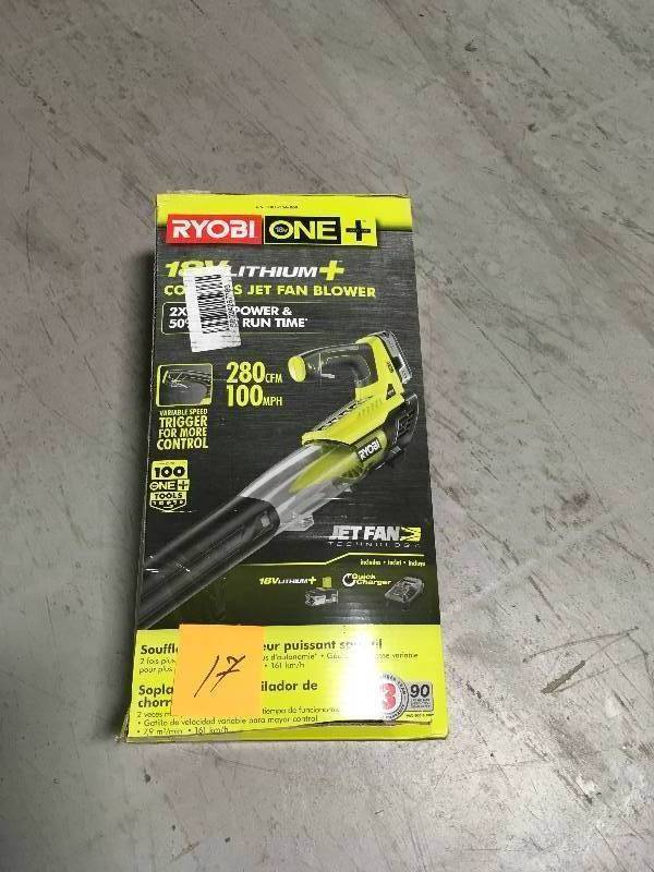 Ryobi P2180 ONE 100 MPH 280 CFM Variable-Speed Cordless Leaf Blower in working conditions