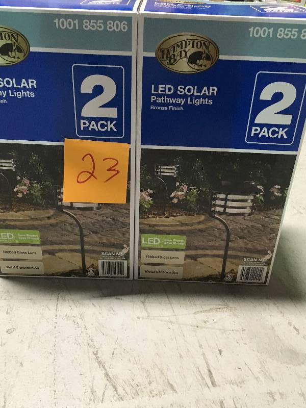 2-pack Hampton Bay LED Solar Pathway Lights  LOT OF 2 in good conditions