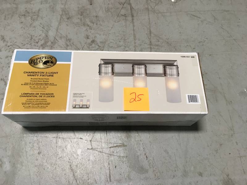 Hampton Bay Charenton 3-Light Brushed Nickel Wall Vanity new