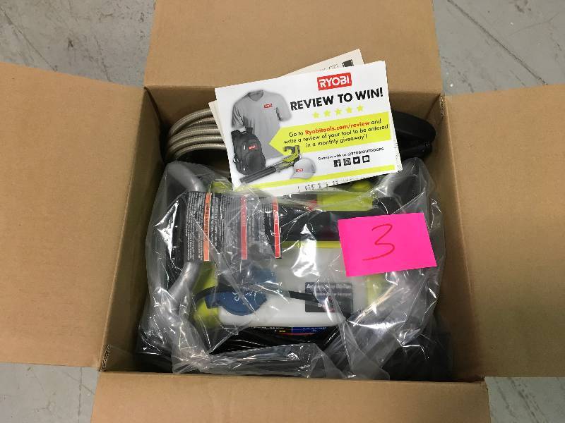 lot 3 image: Ryobi Compact 1 600-psi 1.2-gpm Electric Pressure Washer in good conditions