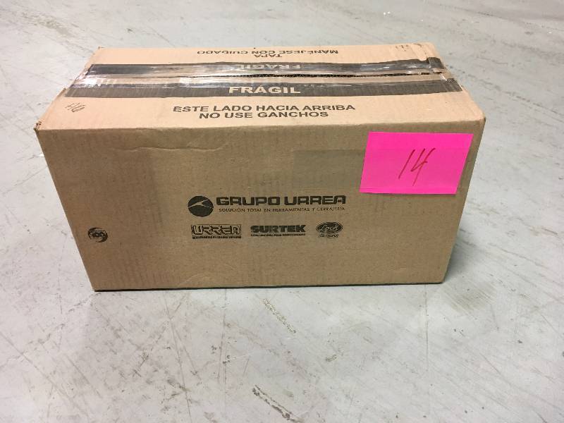 lot 14 image: URREA Heavy Duty Metal Tool Box - 16 in. X 7 in. X 7 in. not used