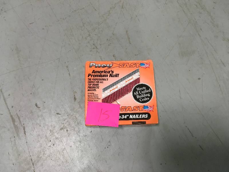 lot 15 image: 2-38 in. x 0.120 in.Ring Hot Galvanized 30-34 Degree Paper Tape Clipped Head Framing Nails not used