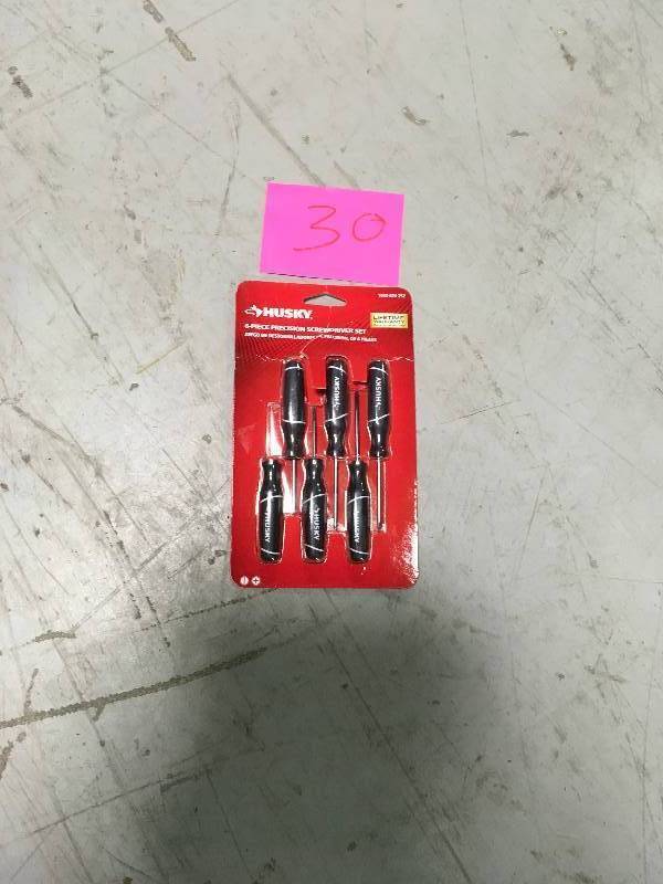 lot 30 image: Husky 6 Piece Precision Screwdriver Set Lifetime 1000024252 in good conditions