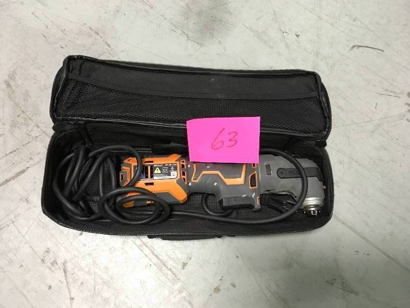 lot 63 image: Ridgid JobMax 4 Amp Multi-Tool with Tool-Free Head used in working conditions