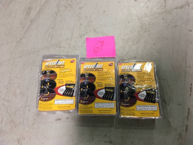 lot 67 image: Ontel Speed Out Speed Out Titanium Screw Extractor (4-Piece)  LOT OF 3