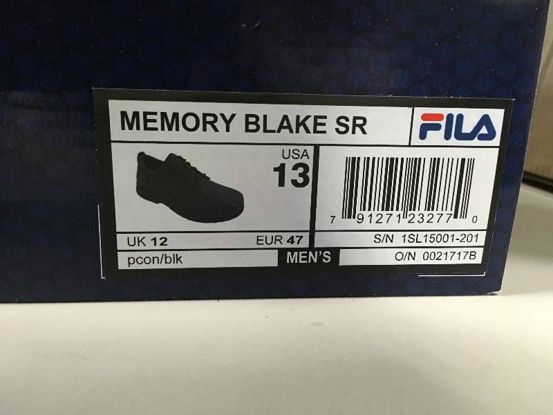 lot 77 image: FILA Mens Memory Blake Sr USA SIZE 13 BLK not used