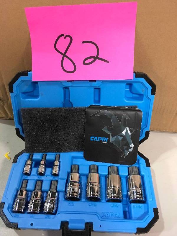 lot 82 image: CAPRI TOOLS XZN Triple Square Bit Socket Set (10-Piece) in working conditions