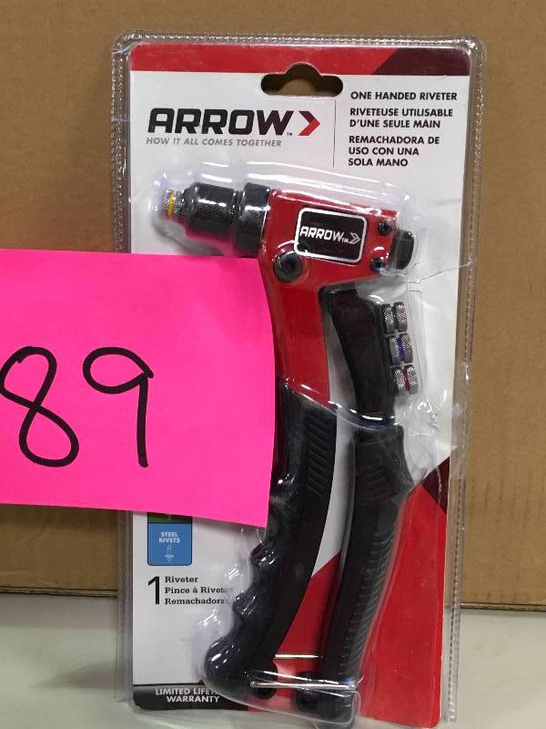 lot 89 image: ARROW One Hand Rivet Tool not used